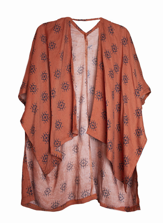 Mini Kimono, Rust Tribal