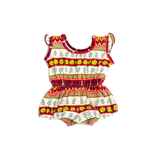 Luna Romper, Burgundy Boho