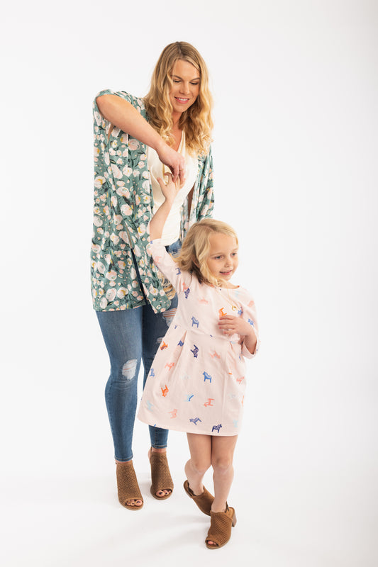 Sage dress in Pink Nordic Horse