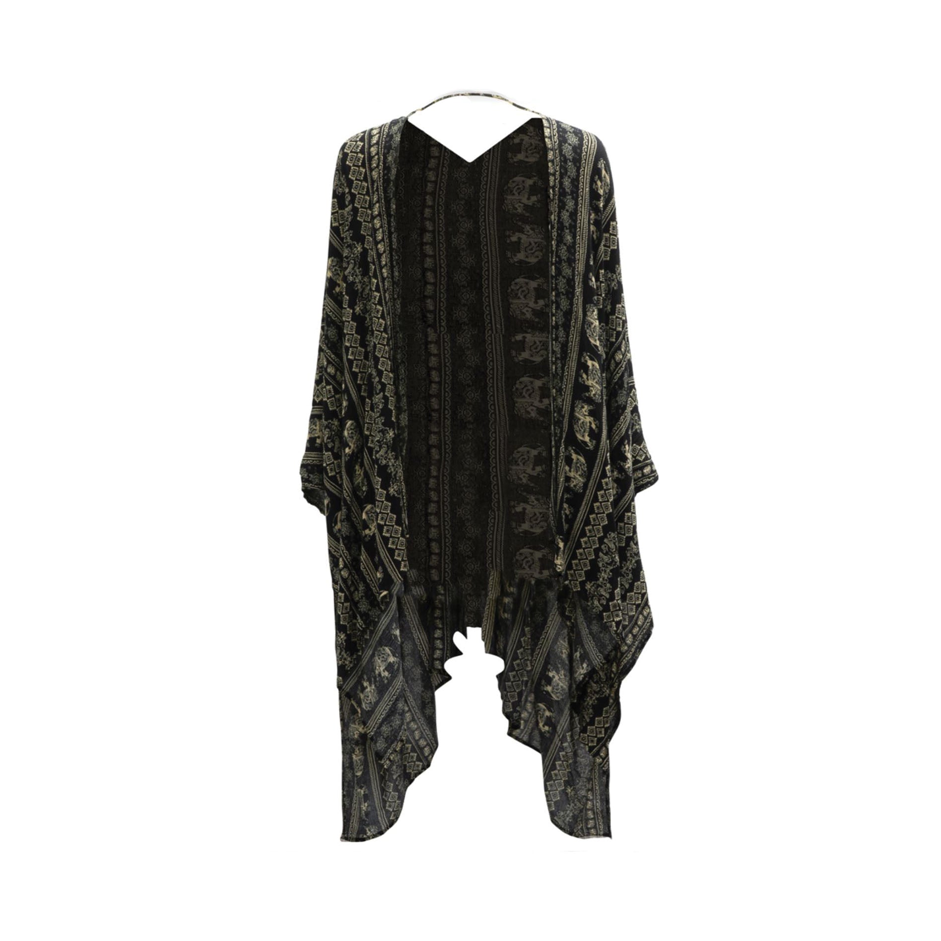 elephant print kimono