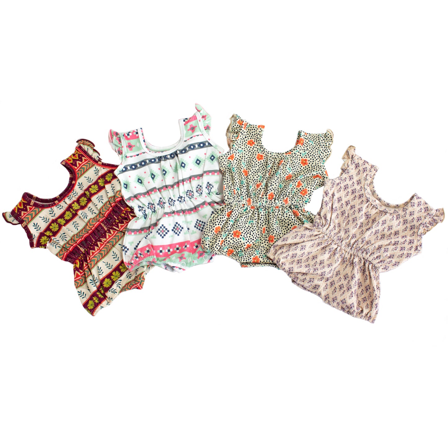 Luna Romper, Snow Leopard Floral